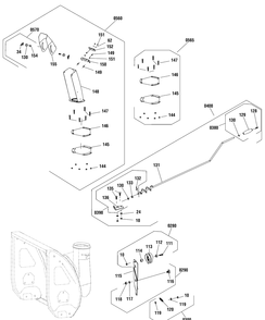Discharge Chute Group Diagram and Parts List for 1696610-00-1024LD 2016 Briggs and Stratton Snow Blower